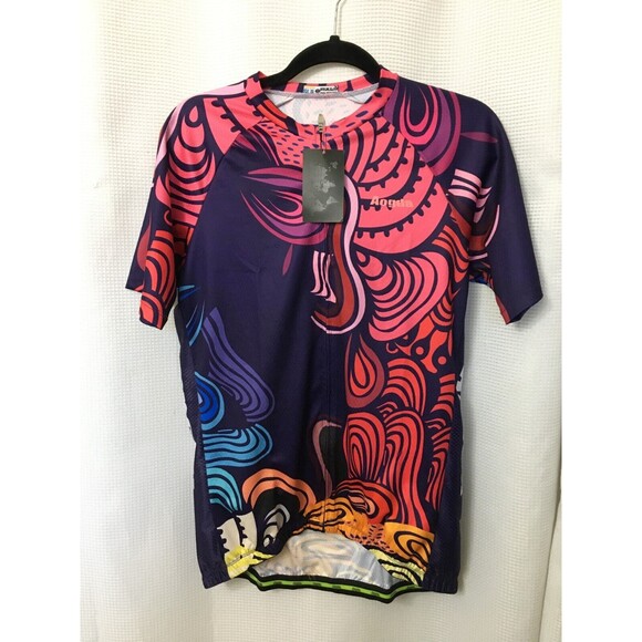 Men’s Adult AOGDA Full Zip CYCLING Short Sleeve Shirt Jersey Size L-XL Chest 42" - Picture 1 of 8